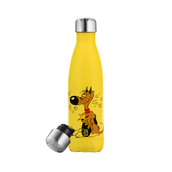 Rantanplan (Ρανταπλάν), Μεταλλικό παγούρι θερμός Κίτρινος (Stainless steel), διπλού τοιχώματος, 500ml