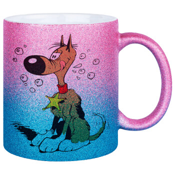 Rantanplan, Κούπα Χρυσή/Μπλε Glitter, κεραμική, 330ml