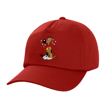Rantanplan (Ρανταπλάν), Καπέλο παιδικό Baseball, 100% Βαμβακερό,  Κόκκινο