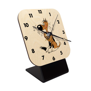 Rantanplan, Quartz Table clock in natural wood (10cm)