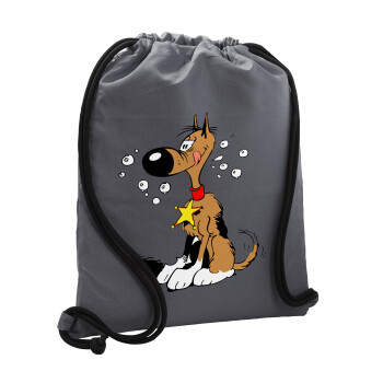 Rantanplan, Backpack pouch GYMBAG GREY, with pocket (40x48cm) & thick cords