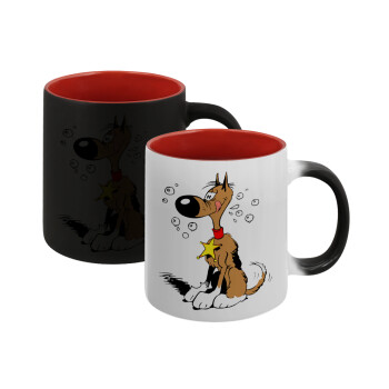 Rantanplan, Κούπα Μαγική εσωτερικό κόκκινο, κεραμική, 330ml που αλλάζει χρώμα με το ζεστό ρόφημα