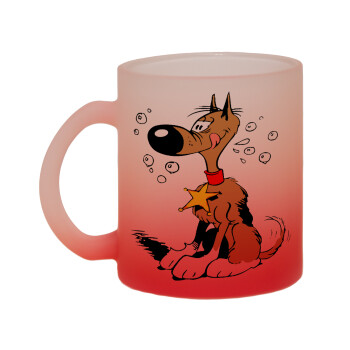 Rantanplan, Κούπα γυάλινη δίχρωμη με βάση το κόκκινο ματ, 330ml