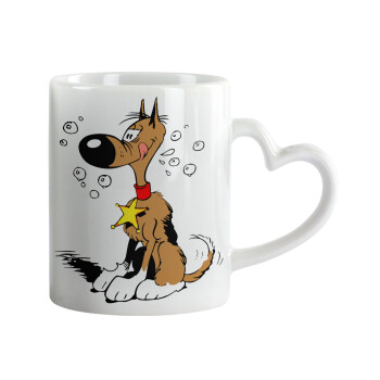 Rantanplan, Mug heart handle, ceramic, 330ml