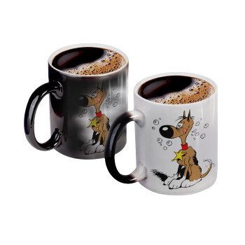 Rantanplan, Color changing magic Mug, ceramic, 330ml when adding hot liquid inside, the black colour desappears (1 pcs)