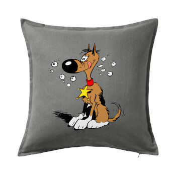 Rantanplan (Ρανταπλάν), Μαξιλάρι καναπέ Γκρι 100% βαμβάκι, περιέχεται το γέμισμα (50x50cm)