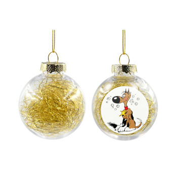 Rantanplan, Transparent Christmas tree ball ornament with gold filling 8cm