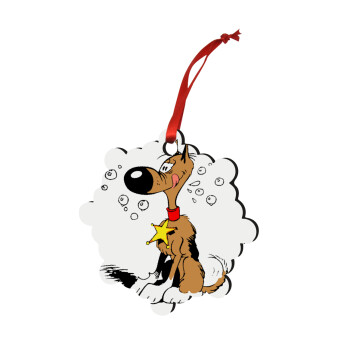 Rantanplan, Christmas ornament snowflake wooden 7.5cm