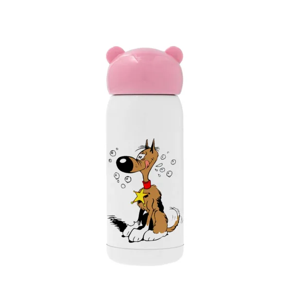Rantanplan — Pink stainless steel thermal flask, 320ml