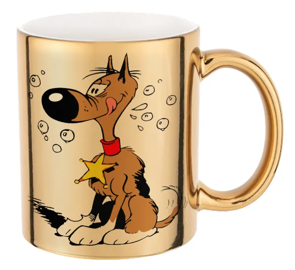 Rantanplan — Mug ceramic, gold mirror, 330ml