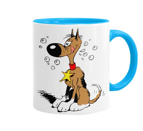 Rantanplan — Mug colored light blue, ceramic, 330ml