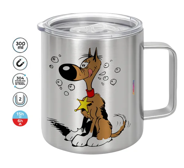 Rantanplan — Double-walled stainless steel mug 300ml with temperature-retaining lid