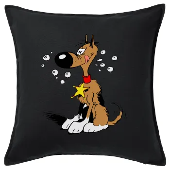 Rantanplan (Ρανταπλάν), Μαξιλάρι καναπέ Μαύρο 100% βαμβάκι, περιέχεται το γέμισμα (50x50cm)