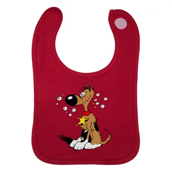 Rantanplan, Σαλιάρα με Σκρατς Κόκκινη 100% Organic Cotton (0-18 months)