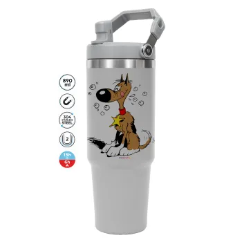 Rantanplan (Ρανταπλάν), ΓΚΡΙ χρώματος Θερμός Ανοξείδωτο 890ml (30oz) με χερούλι