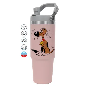 Rantanplan (Ρανταπλάν), ΡΟΖ χρώματος Θερμός Ανοξείδωτο 890ml (30oz) με χερούλι