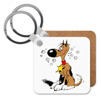 Rantanplan (Ρανταπλάν), Μπρελόκ Ξύλινο τετράγωνο MDF