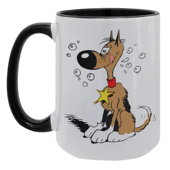 Rantanplan (Ρανταπλάν), Κούπα Mega 15oz, κεραμική Μαύρη, 450ml