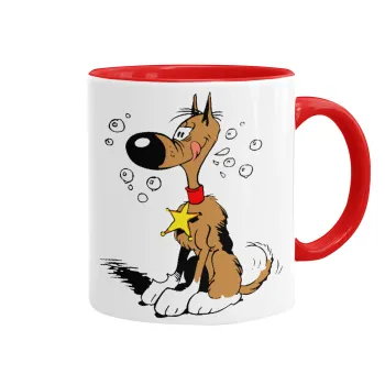 Rantanplan, Mug colored red, ceramic, 330ml