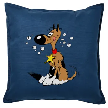 Rantanplan (Ρανταπλάν), Μαξιλάρι καναπέ Μπλε 100% βαμβάκι, περιέχεται το γέμισμα (50x50cm)