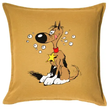 Rantanplan (Ρανταπλάν), Μαξιλάρι καναπέ Κίτρινο 100% βαμβάκι, περιέχεται το γέμισμα (50x50cm)