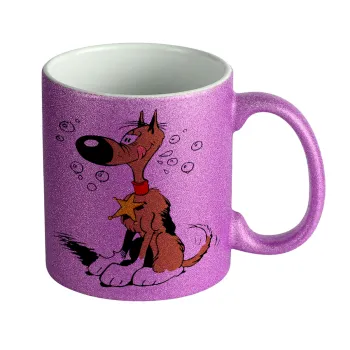 Rantanplan, Κούπα Μωβ Glitter που γυαλίζει, κεραμική, 330ml