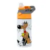Children's hot water bottle, stainless steel, with safety straw, Orange/Grey (360ml) BPA-FREE