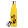 Μεταλλικό παγούρι θερμός Κίτρινος (Stainless steel), διπλού τοιχώματος, 500ml