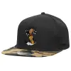 Adult Flat Snapback Hat Black/Camouflage, (100% COTTON TWILL, ADULT, UNISEX, ONE SIZE)