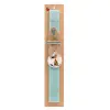 Easter Set, wooden keychain & aromatic flat Easter candle (30cm) (TURQUOISE)