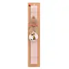 Easter Set, wooden keychain & scented flat Easter candle (30cm) (PINK)