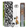 Easter candle, metallic white thermos bottle (500ml) & aromatic flat candle (30cm) (GRAY)