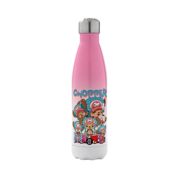 Chopper One Piece, Metal mug thermos Pink/White (Stainless steel), double wall, 500ml