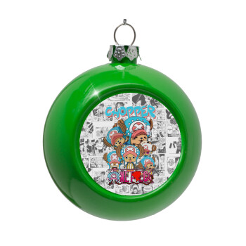 Chopper One Piece, Green Christmas tree ornament bauble 8cm