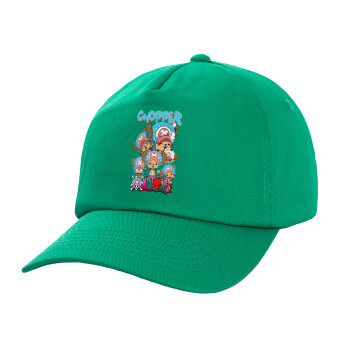 Chopper One Piece, Καπέλο παιδικό Baseball, 100% Βαμβακερό Twill, Πράσινο (ΒΑΜΒΑΚΕΡΟ, ΠΑΙΔΙΚΟ, UNISEX, ONE SIZE)