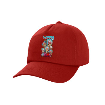 Chopper One Piece, Καπέλο παιδικό Baseball, 100% Βαμβακερό,  Κόκκινο