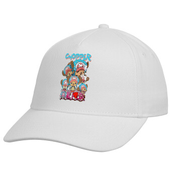Chopper One Piece, Καπέλο παιδικό Baseball, 100% Βαμβακερό, Λευκό