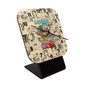 Chopper One Piece, Quartz Table clock in natural wood (10cm)