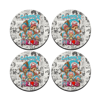 Chopper One Piece, ΣΕΤ 4 Σουβέρ ξύλινα στρογγυλά (9cm)