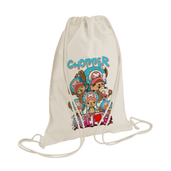 Chopper One Piece, Τσάντα πλάτης πουγκί GYMBAG natural (28x40cm)