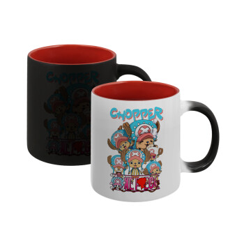 Chopper One Piece, Κούπα Μαγική εσωτερικό κόκκινο, κεραμική, 330ml που αλλάζει χρώμα με το ζεστό ρόφημα