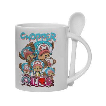 Chopper One Piece, Ceramic coffee mug with Spoon, 330ml (1pcs)