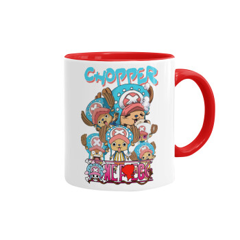 Chopper One Piece, Κούπα χρωματιστή κόκκινη, κεραμική, 330ml