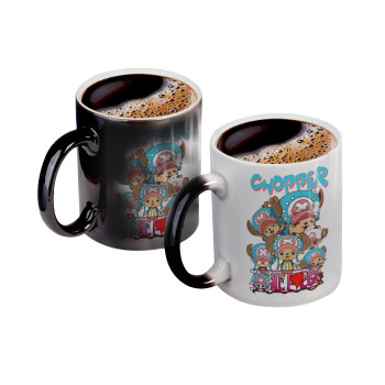 Chopper One Piece, Color changing magic Mug, ceramic, 330ml when adding hot liquid inside, the black colour desappears (1 pcs)