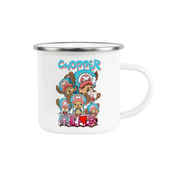 Chopper One Piece, Metallic enamel cup white 360ml