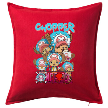 Chopper One Piece, Sofa cushion RED 50x50cm includes filling