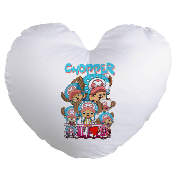 Chopper One Piece, Μαξιλάρι καναπέ καρδιά 40x40cm περιέχεται το  γέμισμα