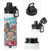 Metal water bottle with safety cap, aluminum 850ml