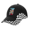Adult Ultimate BLACK RACING Cap, (100% COTTON DRILL, ADULT, UNISEX, ONE SIZE)