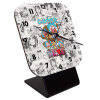 Quartz Wooden table clock with hands (10cm)